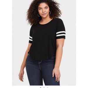 Black crop football T
